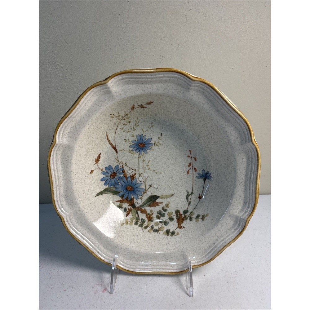 Mikasa Stoneware Blue Daisies Vegetable Bowl 9.75" EB 804 Japan EUC